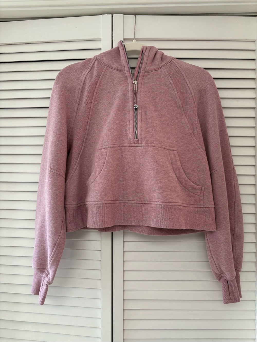 lululemon athletica Dusty Mauve Cropped Half-Zip Hoodie